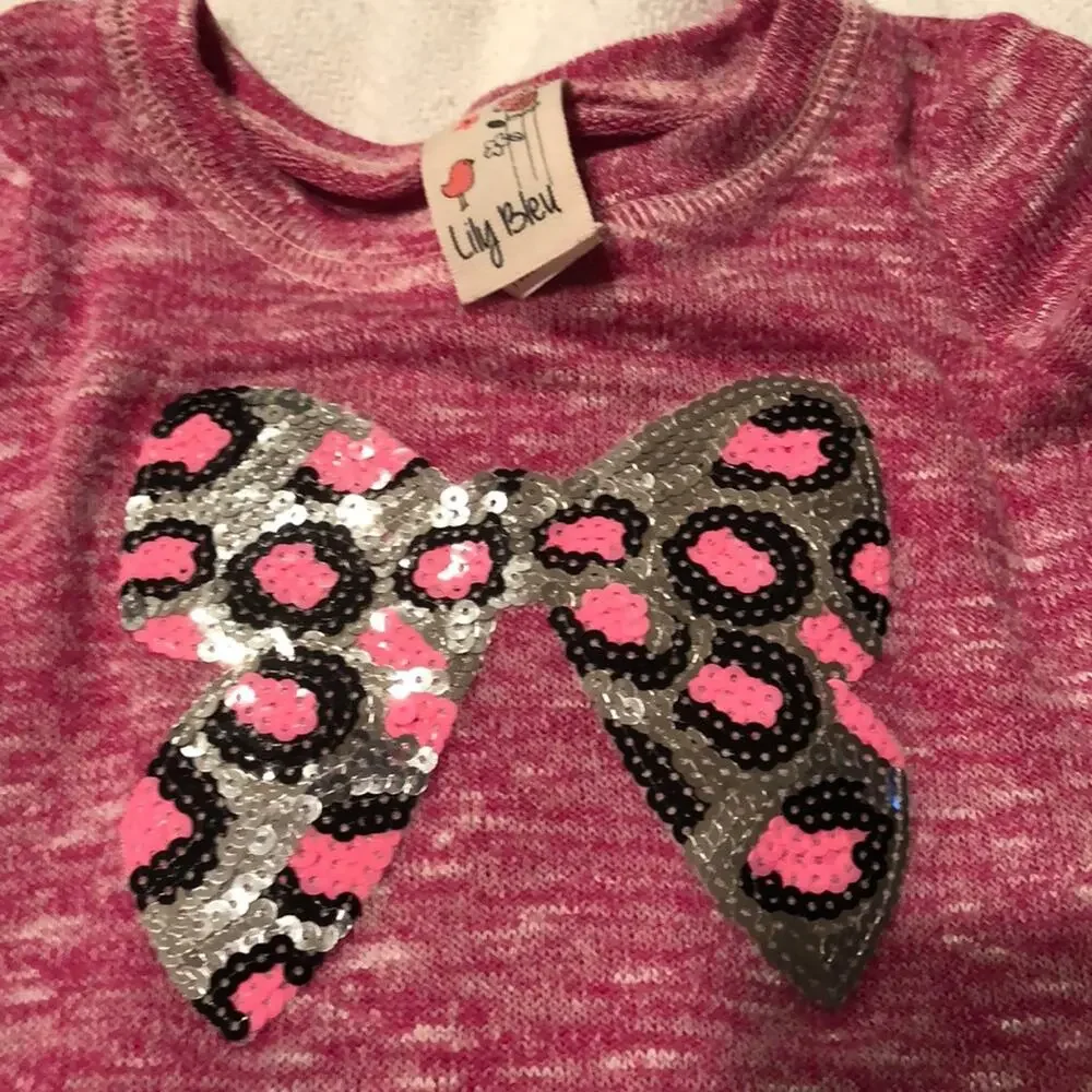 Mod tod 2t raspberry sequin top/leggings worn once